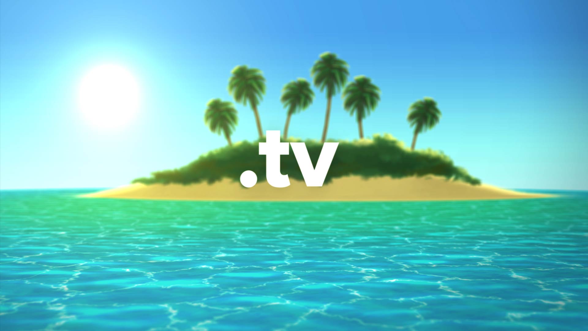 An illustration of a small island in a tropical sea.